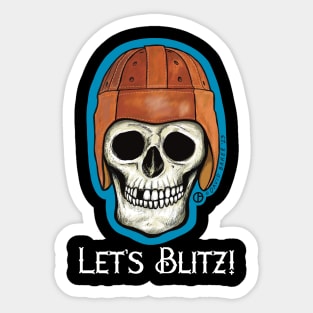 Old School Football Skull Sticker